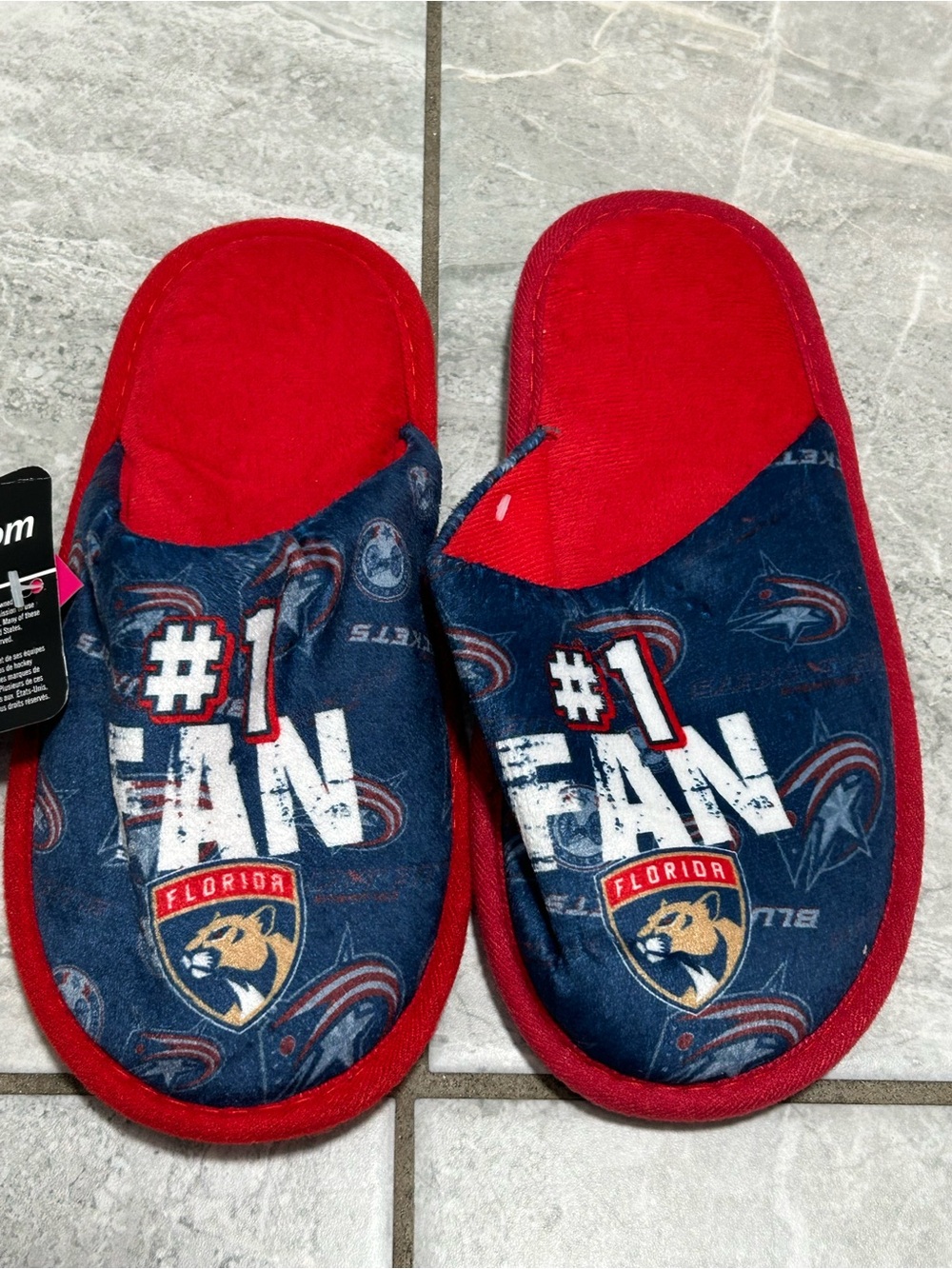 Florida Panthers NHL Youth 3-4 #1 Fan Plush Slippers NWT